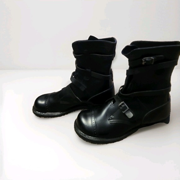 HH Double H Men's Tanker Belted Military Combat Leather Boots Size 10.5 E Wide - Picture 3 of 9